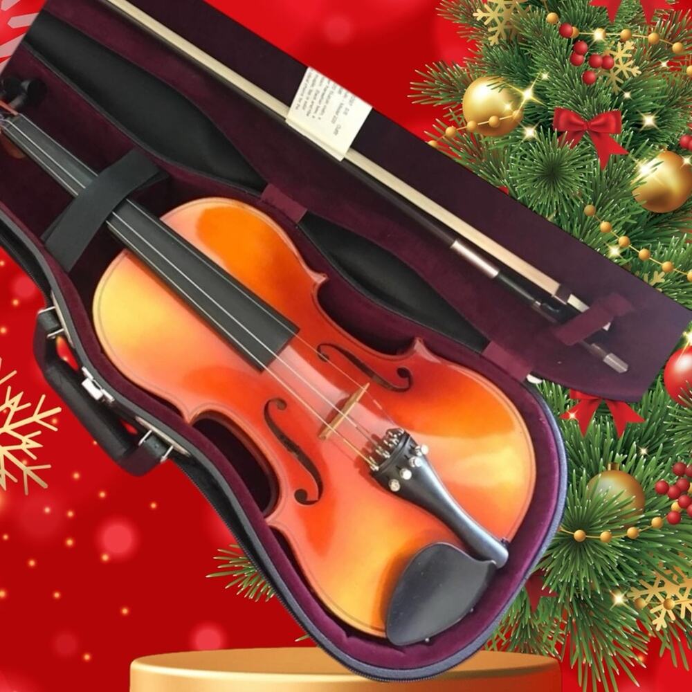 VIOLIN SUZUKI #220/#202 GLASSER HORSEHAIR BOW with CARRY CASE LIKE NEW